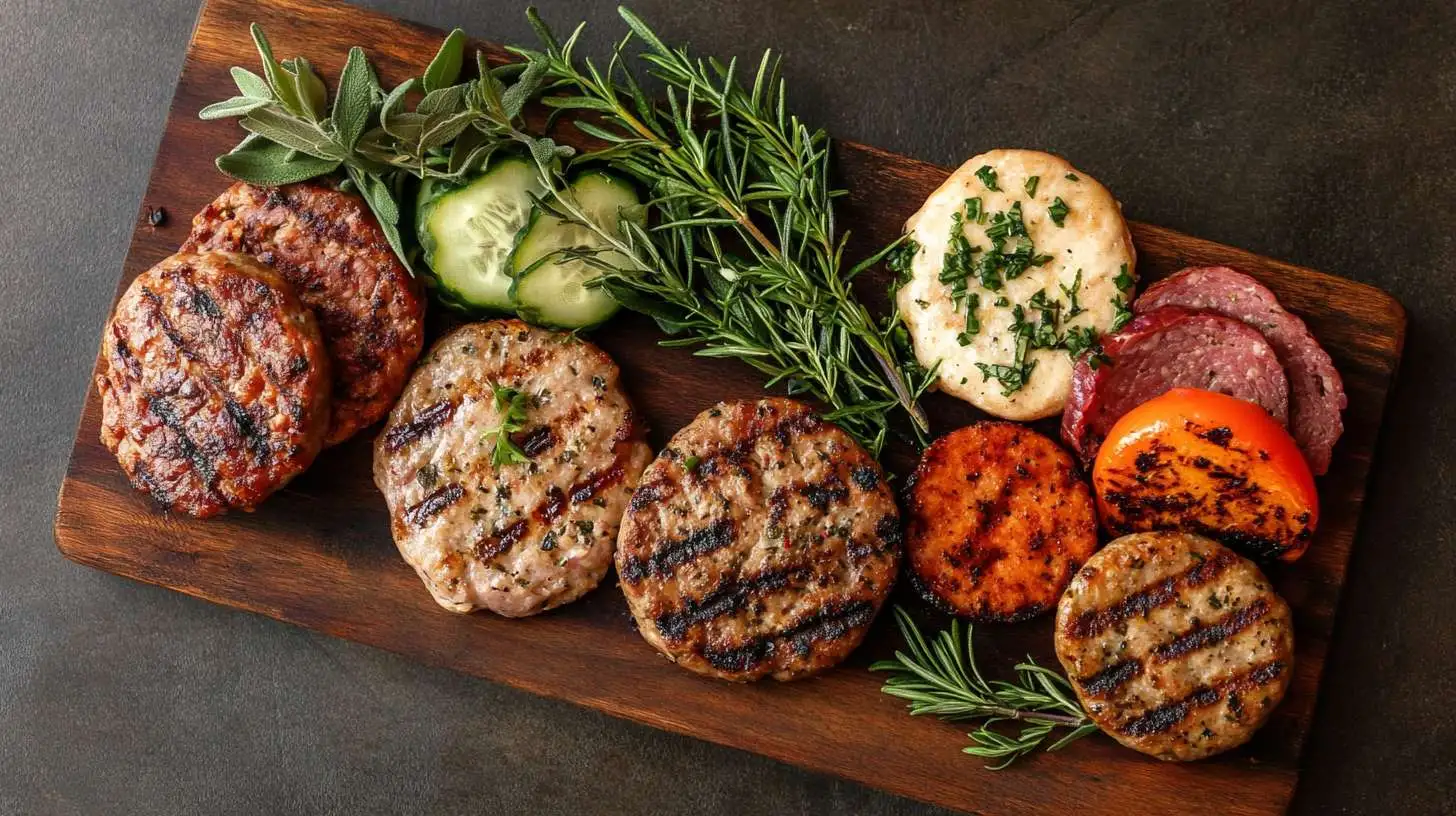 Healthy breakfast meat options including turkey bacon and chicken sausage.