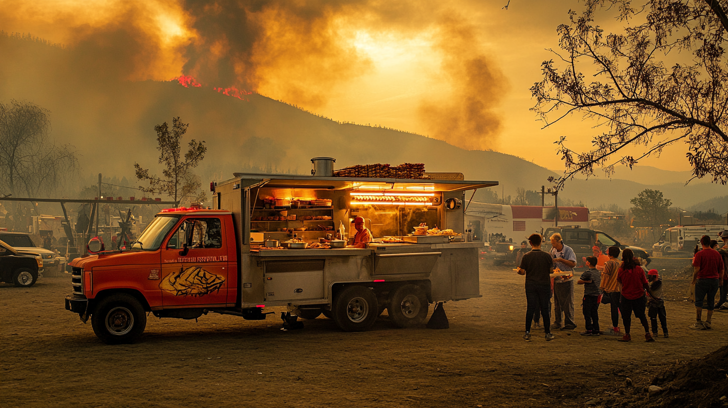 Mobile Kitchens for Fire Victims in the United States.